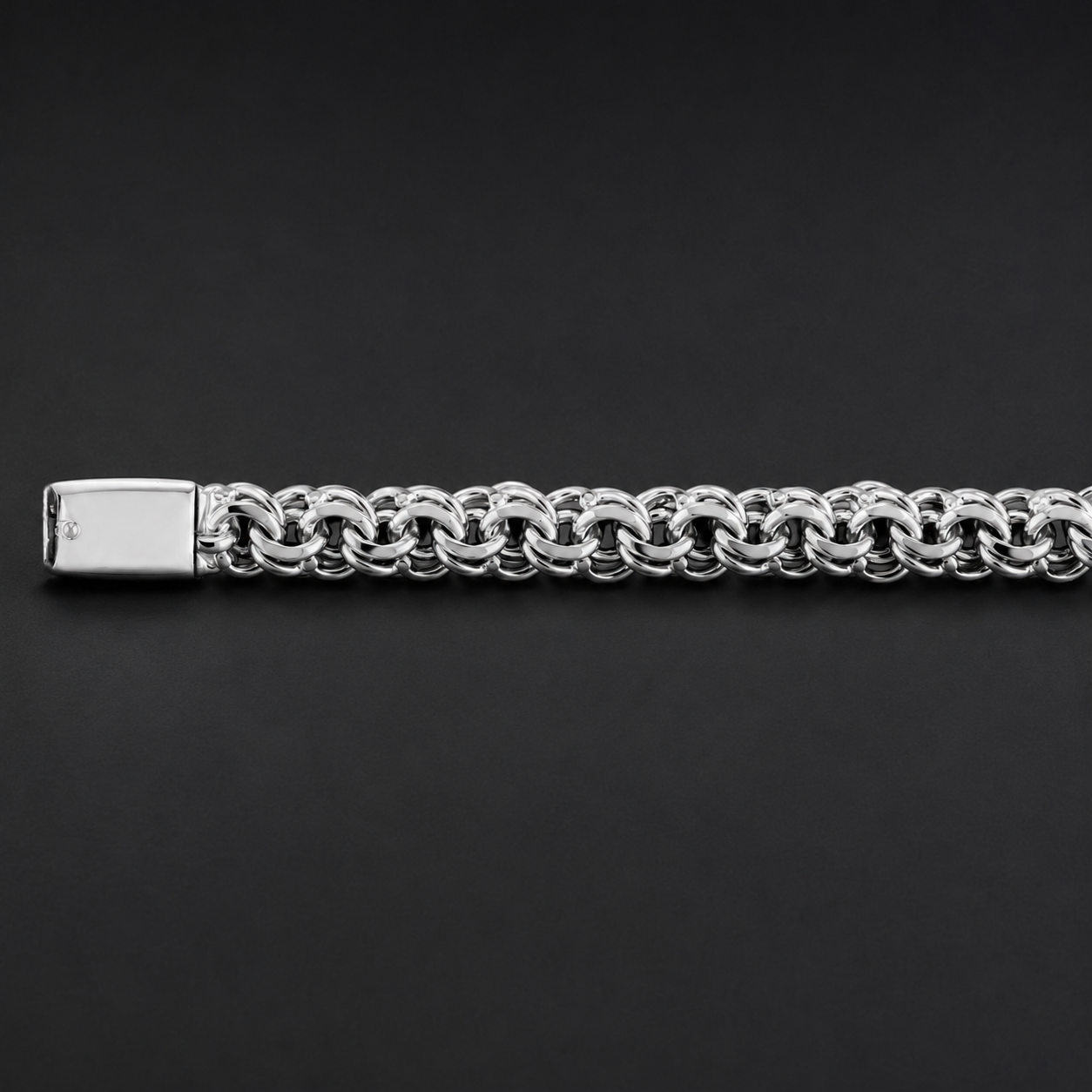 Unisex | Pulso Pulsera Tejido Chino 7 mm, Esclava Para Hombre Y Mujer De Plata Autentica Ley .925, DUO DELUXE JOYAS