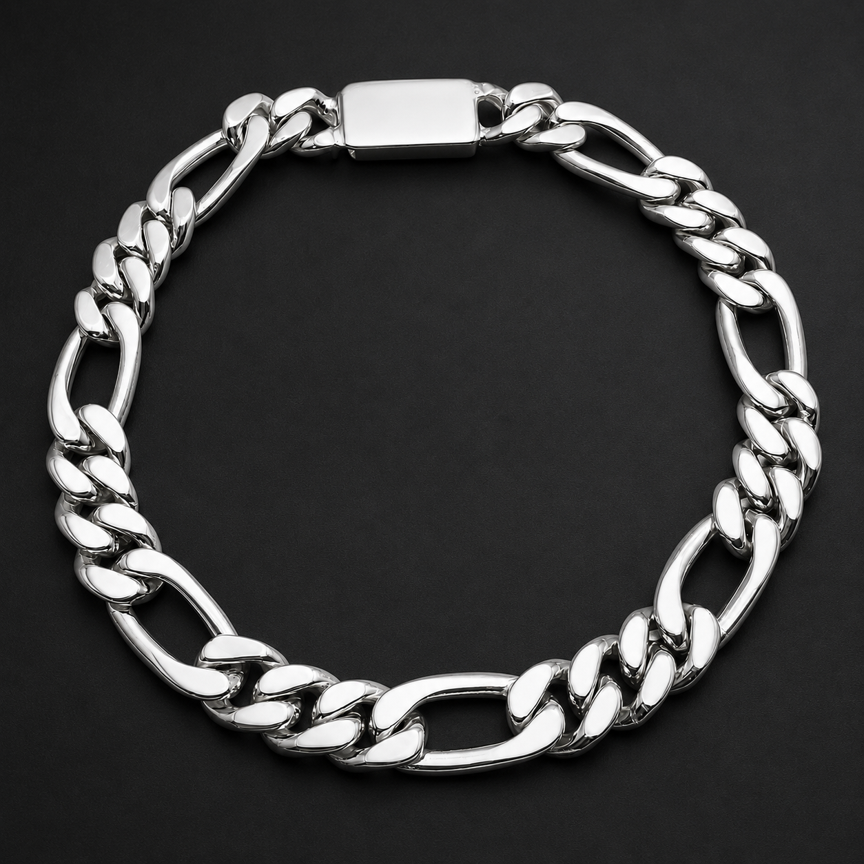 Unisex | Pulso Pulsera Tejido Figaro 3:1 Lisa HM 8 mm, Esclava Para Hombre Y Mujer De Plata Autentica Ley .925, DUO DELUXE JOYAS