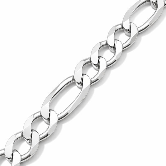 Unisex | Pulso Pulsera Tejido Cartier Figaro 3:1 Lisa 10 mm, Esclava Para Hombre Y Mujer De Plata Autentica Ley .925, DUO DELUXE JOYAS