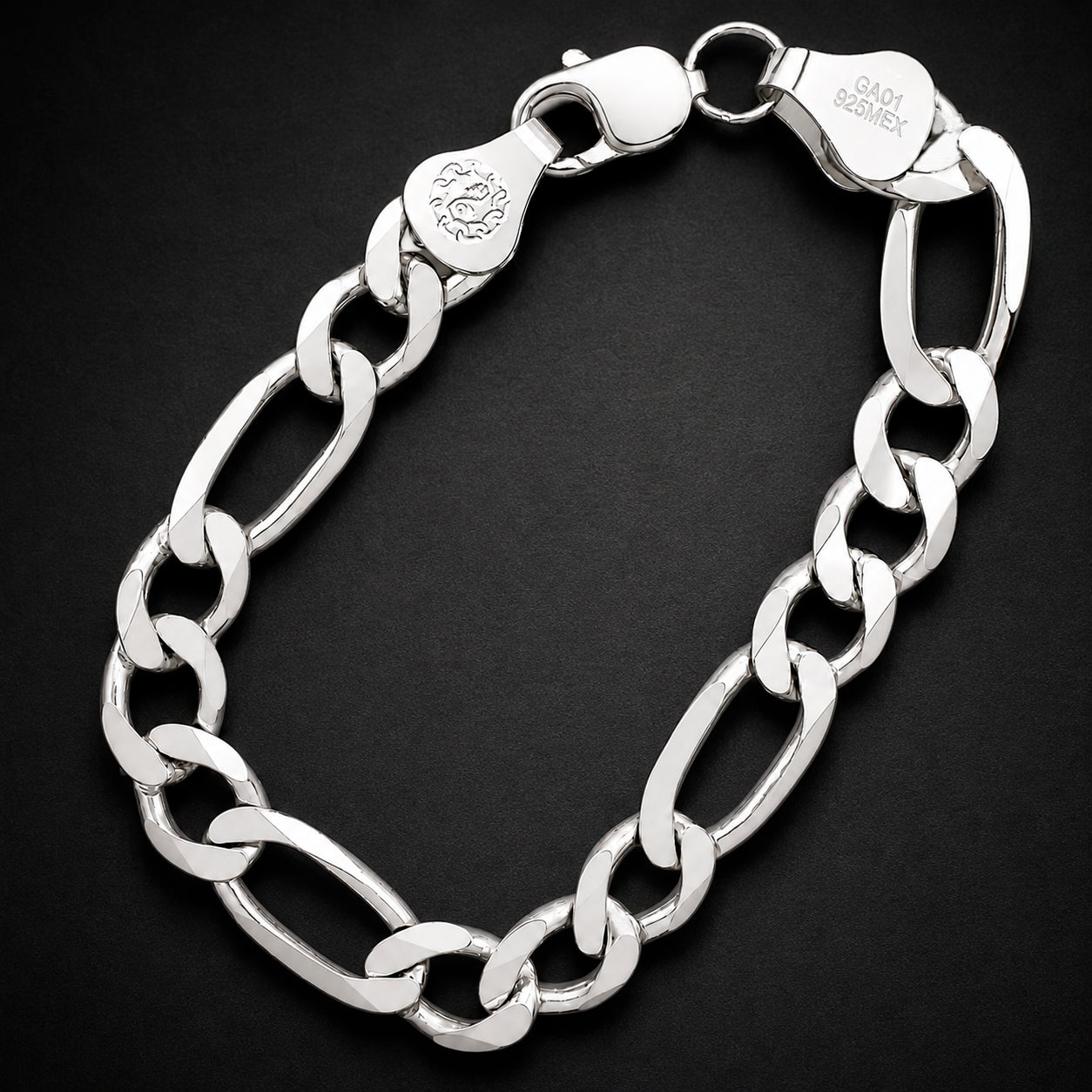 Unisex | Pulso Pulsera Tejido Figaro 3:1 Lisa 10 mm, Esclava Para Hombre Y Mujer De Plata Autentica Ley .925, DUO DELUXE JOYAS