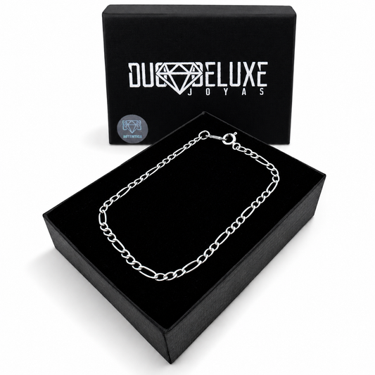 Mujer | Pulso Pulsera Tejido Figaro 3:1 Lisa 2 mm, Esclava Para Mujer De Plata Autentica Ley .925, DUO DELUXE JOYAS