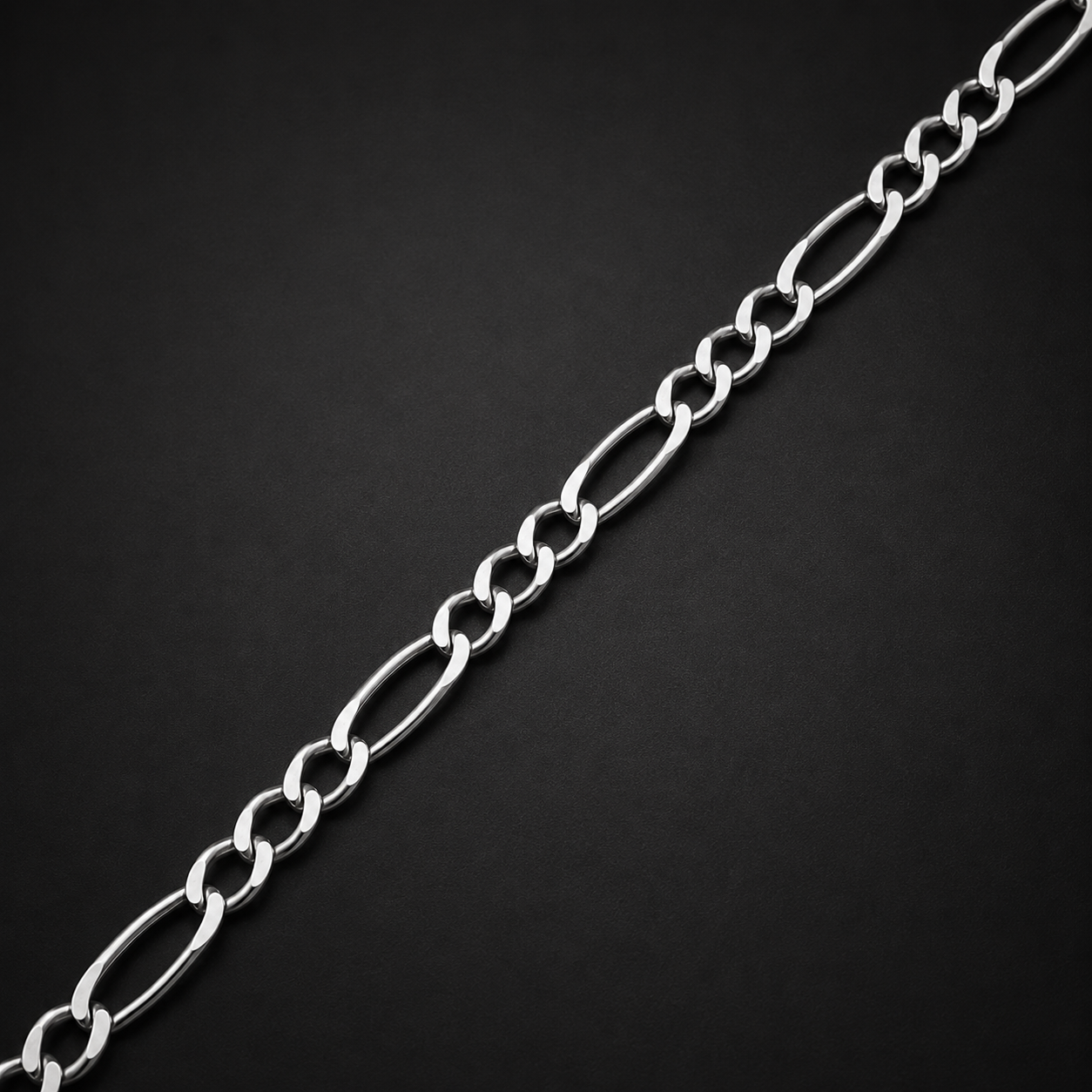 Unisex | Pulso Pulsera Tejido Figaro 3:1 Lisa 3 mm, Esclava Para Hombre Y Mujer De Plata Autentica Ley .925, DUO DELUXE JOYAS