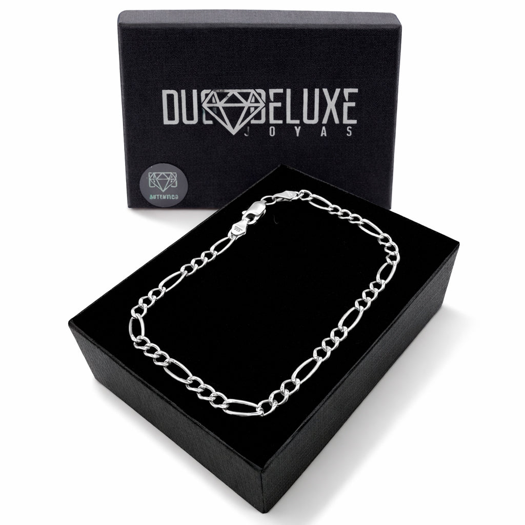 Unisex | Pulso Pulsera Tejido Cartier Figaro 3:1 Lisa 3 mm, Esclava Para Hombre Y Mujer De Plata Autentica Ley .925, DUO DELUXE JOYAS