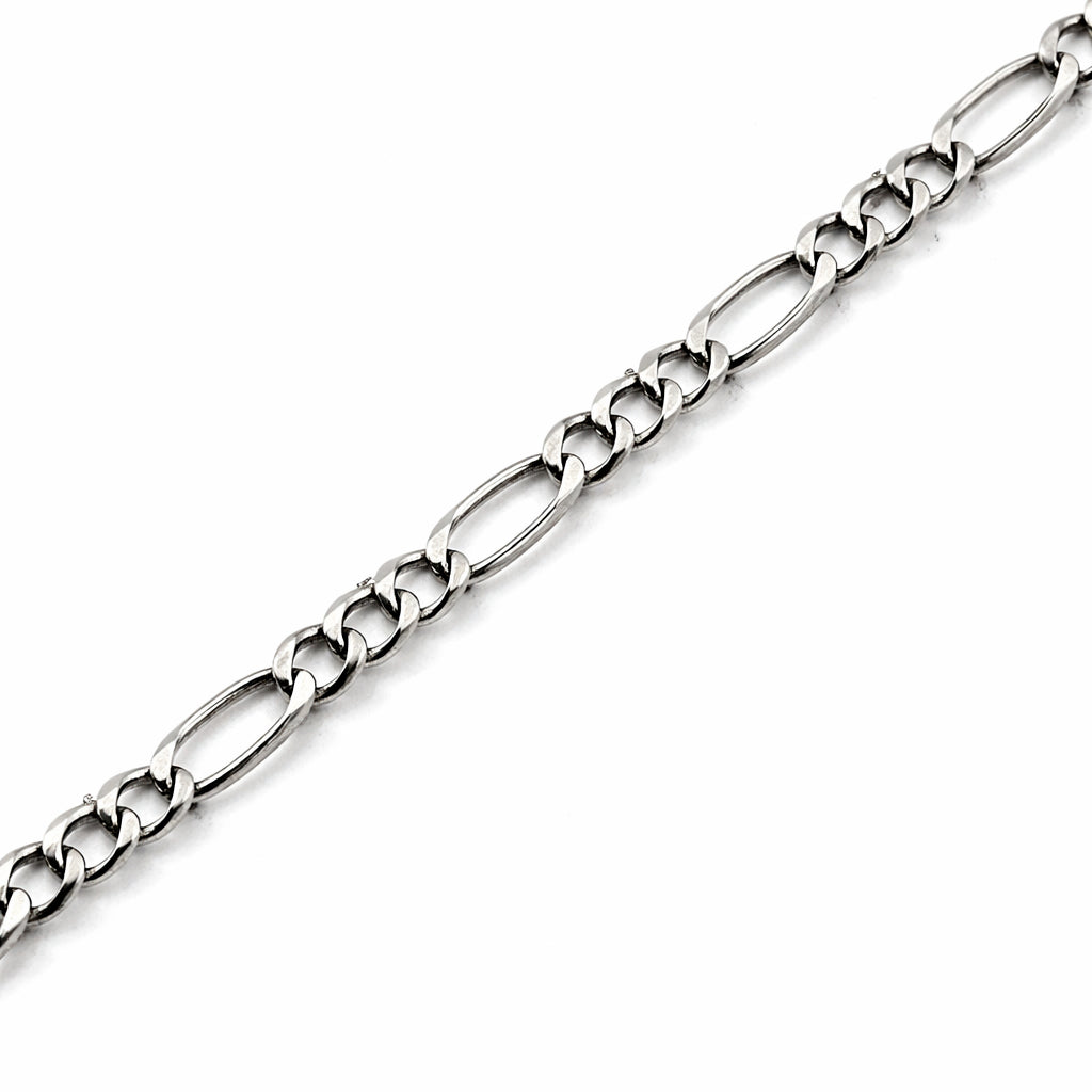 Unisex | Pulso Pulsera Tejido Figaro 3:1 Lisa 4 mm, Esclava Para Hombre Y Mujer De Plata Autentica Ley .925, DUO DELUXE JOYAS