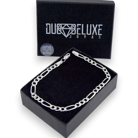Unisex | Pulso Pulsera Tejido Cartier Figaro 3:1 Lisa 5 mm, Esclava Para Hombre Y Mujer De Plata Autentica Ley .925, DUO DELUXE JOYAS