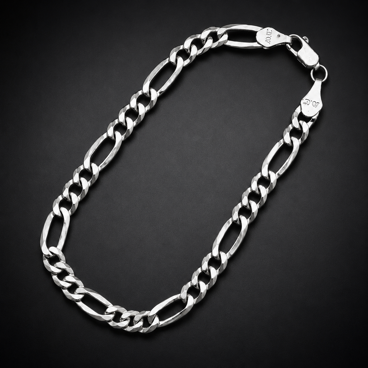 Unisex | Pulso Pulsera Tejido Figaro 3:1 Lisa 6 mm, Esclava Para Hombre Y Mujer De Plata Autentica Ley .925, DUO DELUXE JOYAS