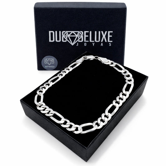 Unisex | Pulso Pulsera Tejido Cartier Figaro 3:1 Lisa 6 mm, Esclava Para Hombre Y Mujer De Plata Autentica Ley .925, DUO DELUXE JOYAS
