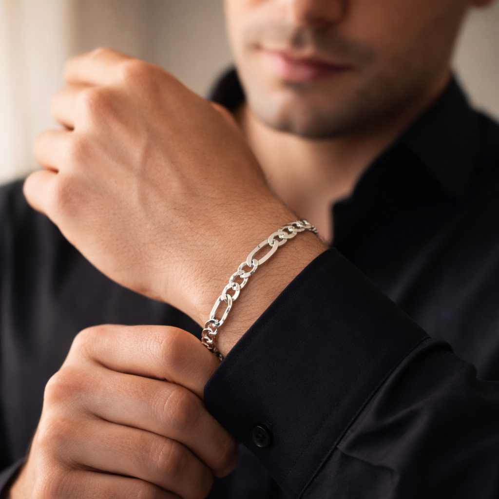 Unisex | Pulso Pulsera Tejido Cartier Figaro 3:1 Lisa 6 mm, Esclava Para Hombre Y Mujer De Plata Autentica Ley .925, DUO DELUXE JOYAS