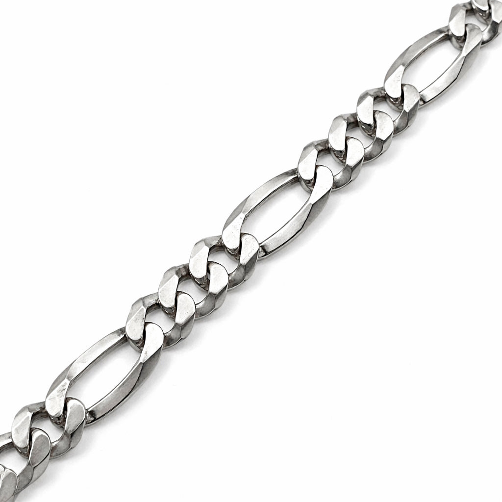 Unisex | Pulso Pulsera Tejido Cartier Figaro 3:1 Lisa 7 mm, Esclava Para Hombre Y Mujer De Plata Autentica Ley .925, DUO DELUXE JOYAS