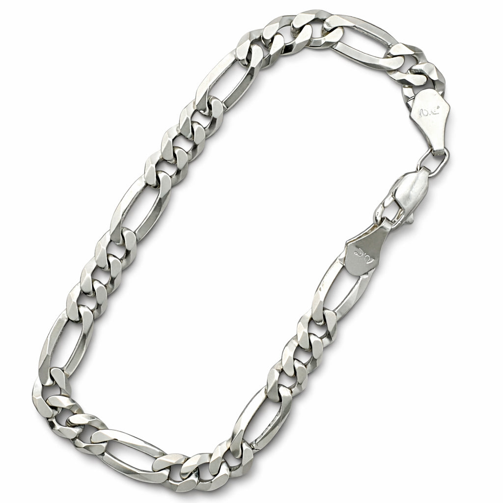 Unisex | Pulso Pulsera Tejido Cartier Figaro 3:1 Lisa 7 mm, Esclava Para Hombre Y Mujer De Plata Autentica Ley .925, DUO DELUXE JOYAS