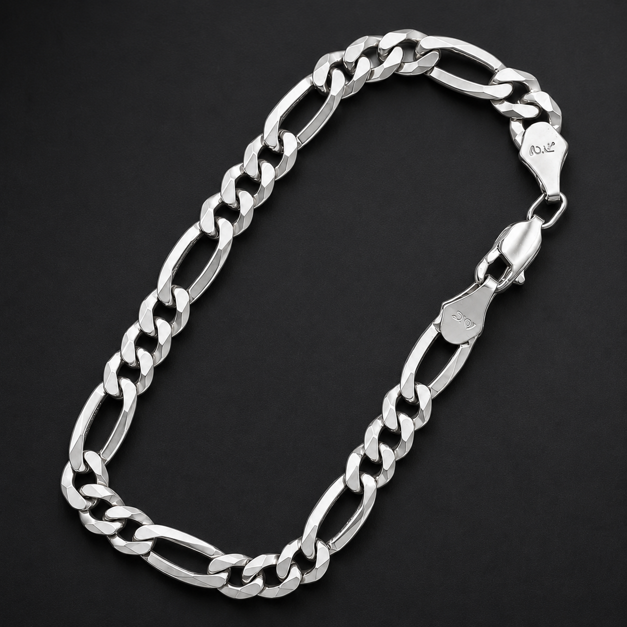 Unisex | Pulso Pulsera Tejido Figaro 3:1 Lisa 7 mm, Esclava Para Hombre Y Mujer De Plata Autentica Ley .925, DUO DELUXE JOYAS