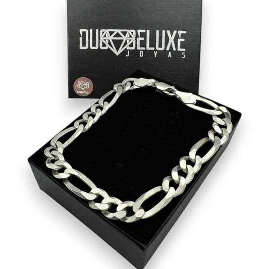 Unisex | Pulso Pulsera Tejido Cartier Figaro 3:1 Lisa 8 mm, Esclava Para Hombre Y Mujer De Plata Autentica Ley .925, DUO DELUXE JOYAS