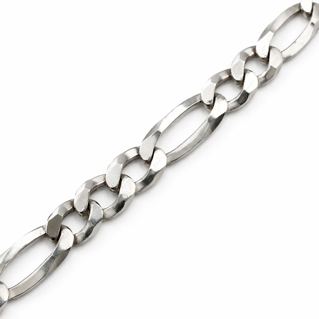 Unisex | Pulso Pulsera Tejido Figaro 3:1 Lisa 8 mm, Esclava Para Hombre Y Mujer De Plata Autentica Ley .925, DUO DELUXE JOYAS