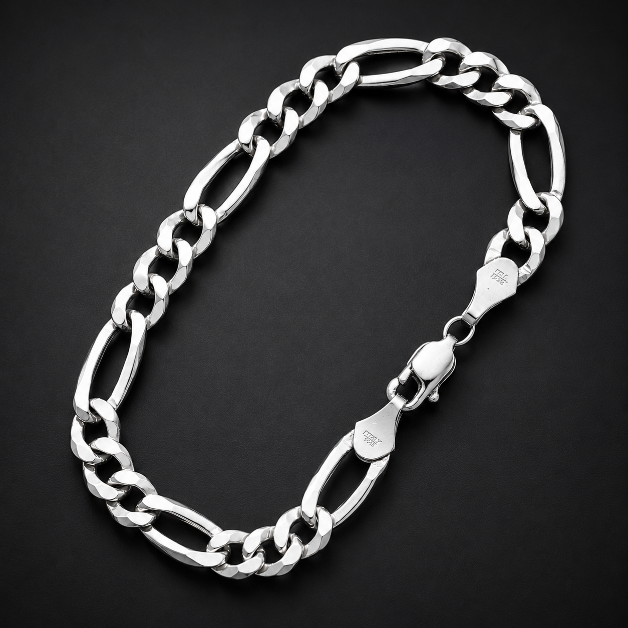 Unisex | Pulso Pulsera Tejido Figaro 3:1 Lisa 8 mm, Esclava Para Hombre Y Mujer De Plata Autentica Ley .925, DUO DELUXE JOYAS