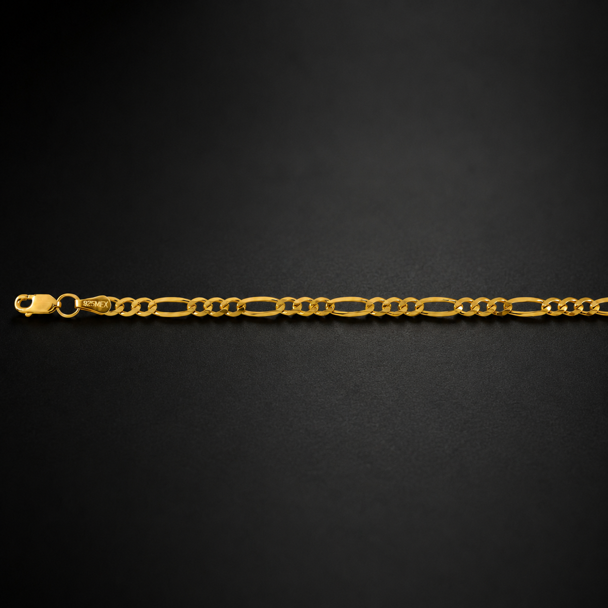 Unisex | Pulso Pulsera Tejido Figaro 3:1 Lisa 4 mm, Esclava Para Hombre Y Mujer De Plata Autentica Ley .925 Con Baño De Oro Italiano 24k, DUO DELUXE JOYAS
