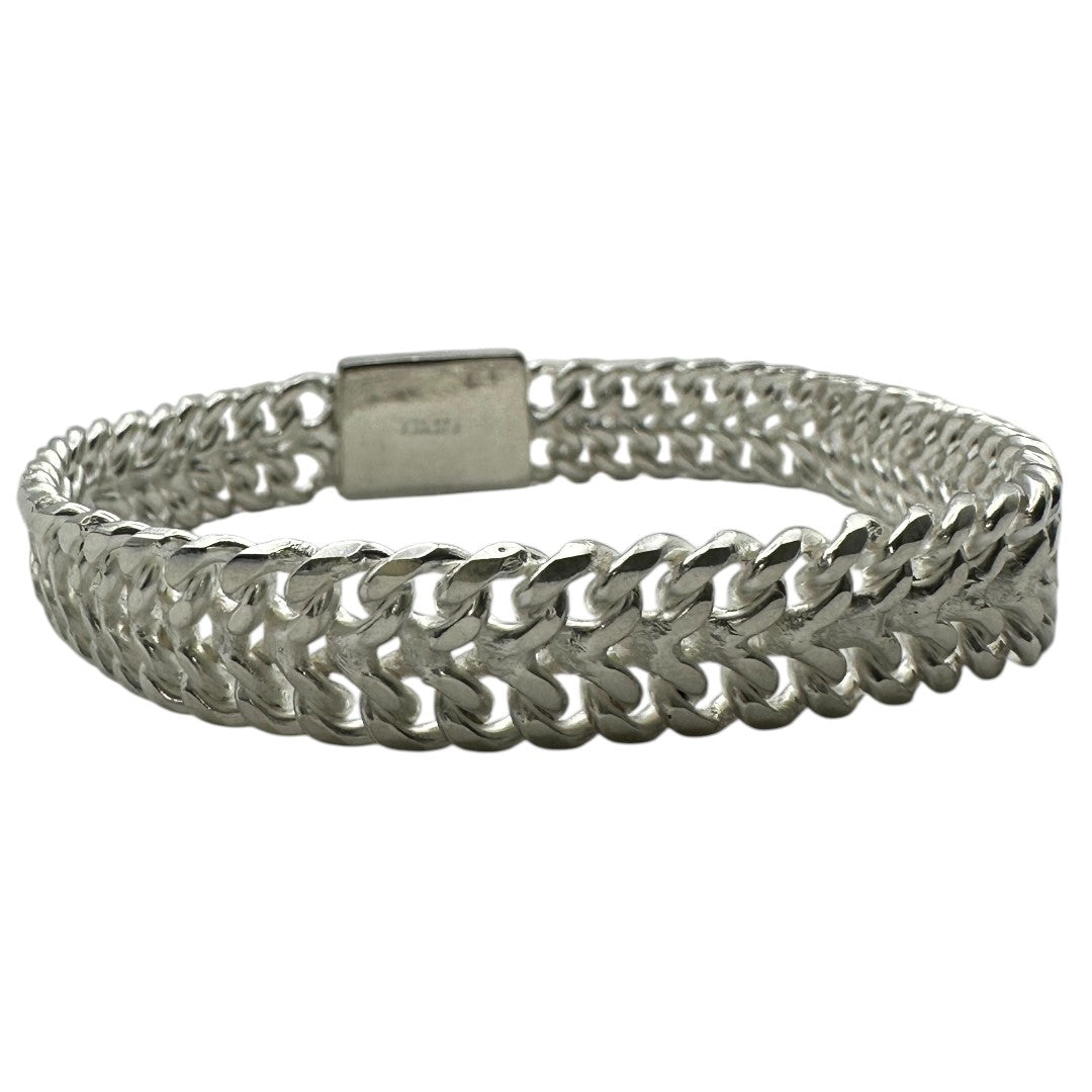 Unisex | Pulso Pulsera Tejido Cubana Petatillo 10 mm, Esclava Para Hombre Y Mujer De Plata Autentica Ley .925, DUO DELUXE JOYAS
