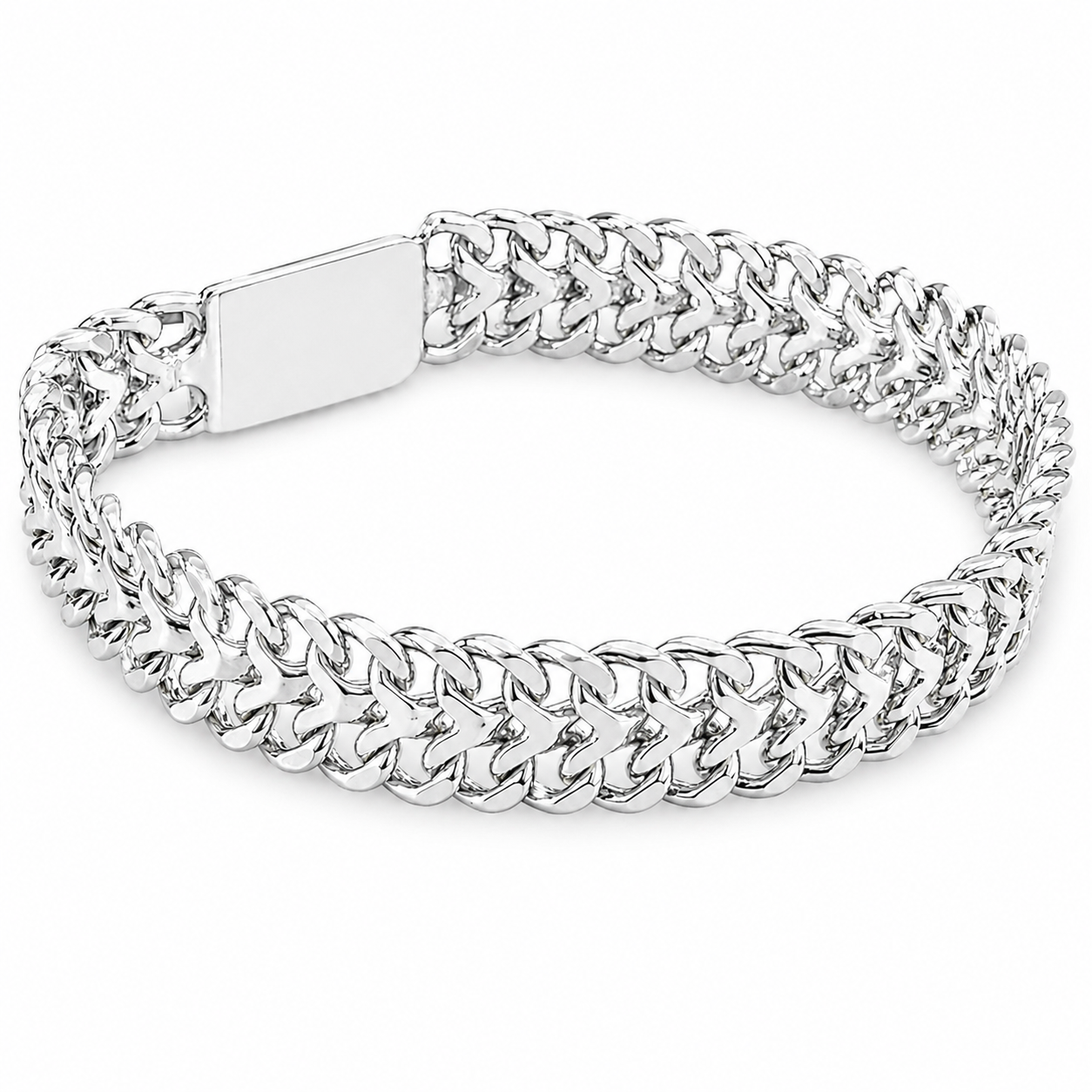 Unisex | Pulso Pulsera Tejido Cubana Petatillo 10 mm, Esclava Para Hombre Y Mujer De Plata Autentica Ley .925, DUO DELUXE JOYAS