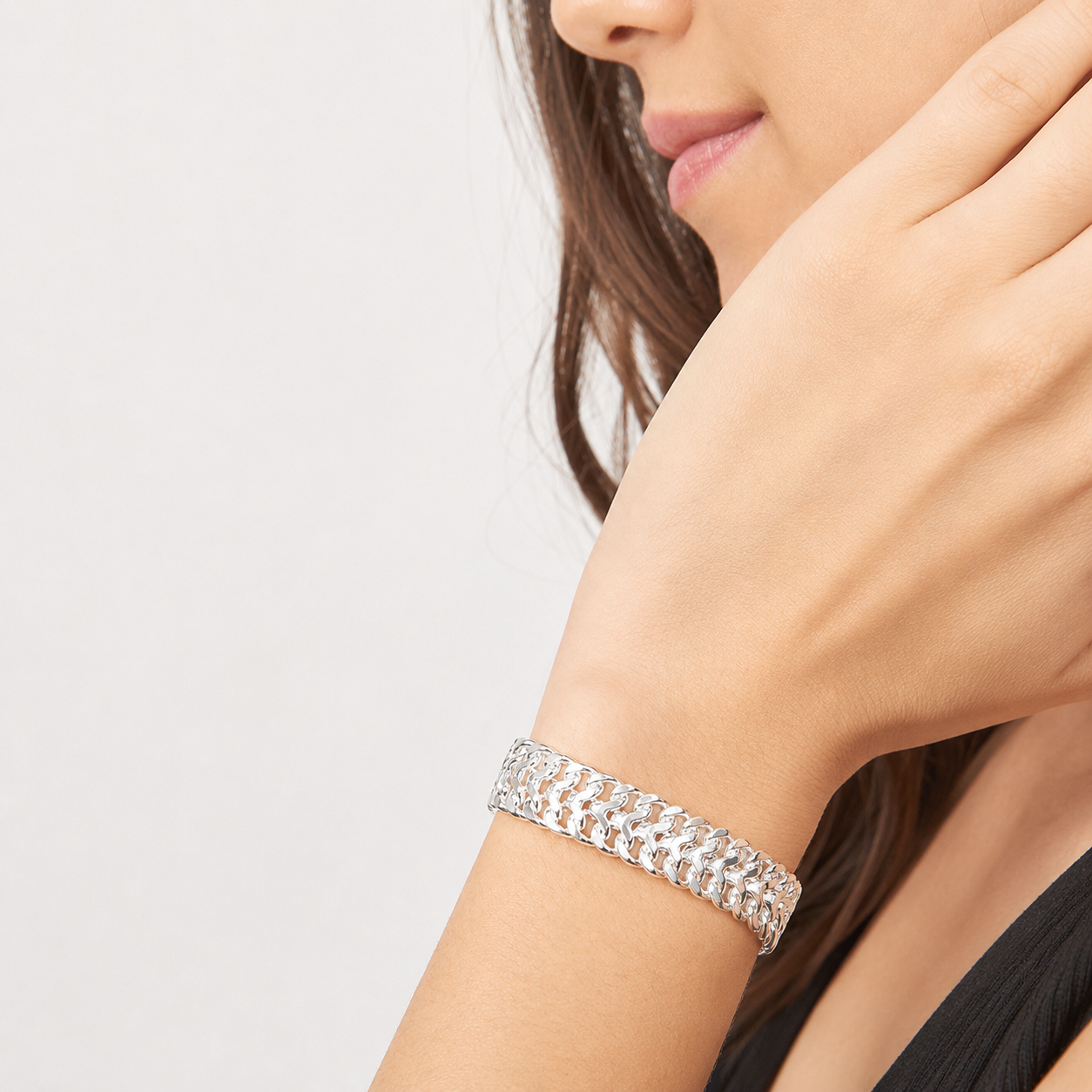 Unisex | Pulso Pulsera Tejido Cubana Petatillo 10 mm, Esclava Para Hombre Y Mujer De Plata Autentica Ley .925, DUO DELUXE JOYAS