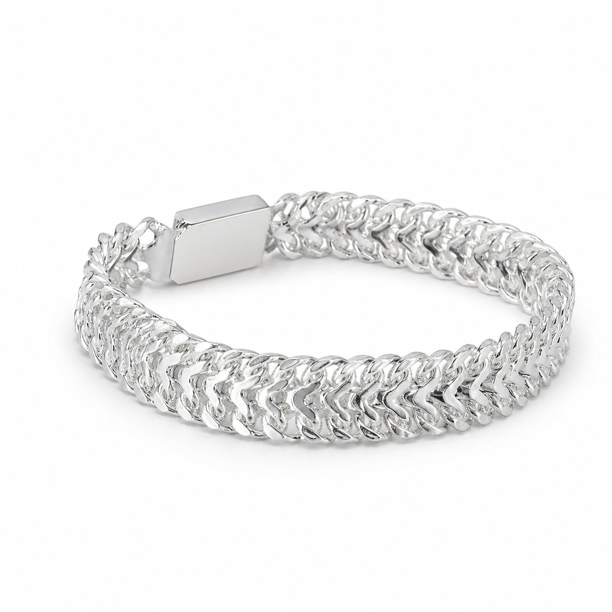 Unisex | Pulso Pulsera Tejido Cubana Petatillo 10 mm, Esclava Para Hombre Y Mujer De Plata Autentica Ley .925, DUO DELUXE JOYAS