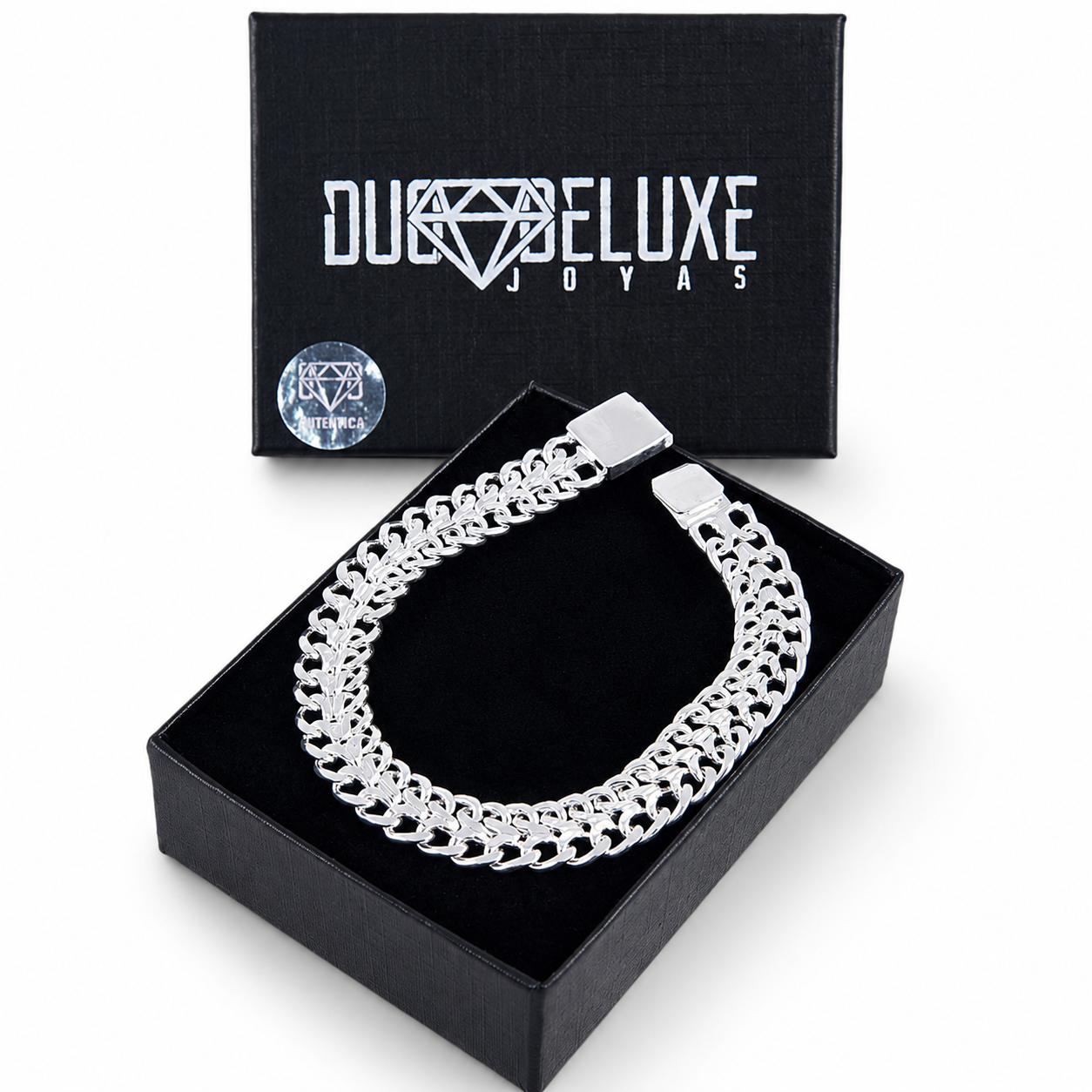 Unisex | Pulso Pulsera Tejido Cubana Petatillo 10 mm, Esclava Para Hombre Y Mujer De Plata Autentica Ley .925, DUO DELUXE JOYAS