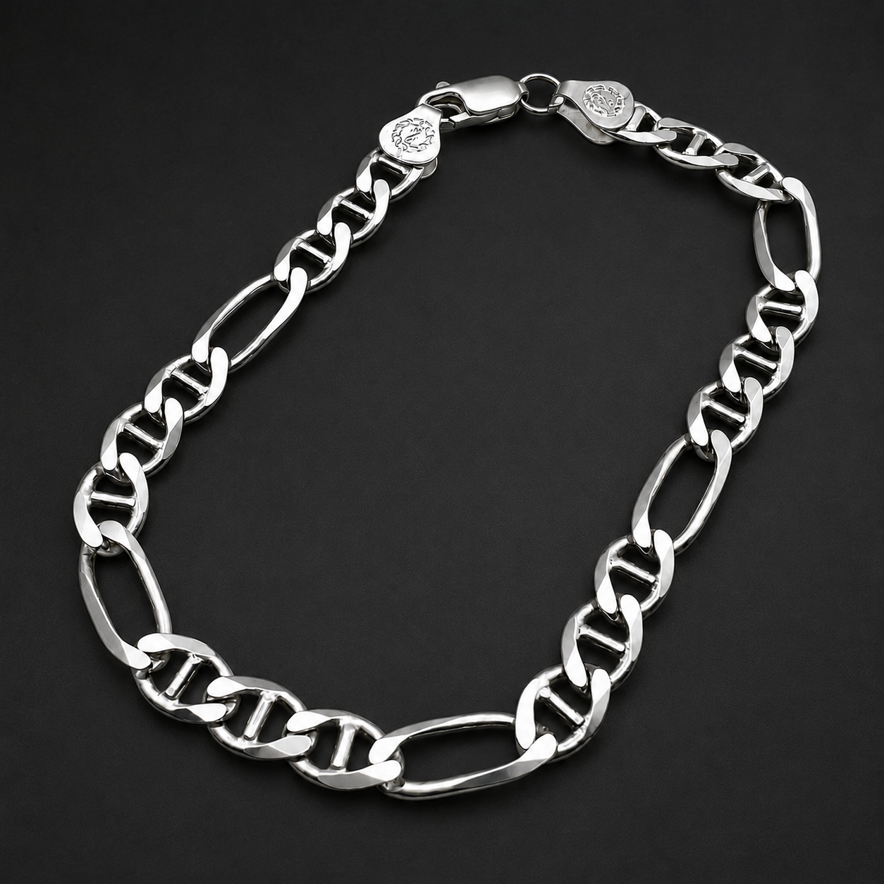 Unisex | Pulso Pulsera Tejido Figaruchi Lisa 6 mm, Esclava Para Hombre Y Mujer De Plata Autentica Ley .925, DUO DELUXE JOYAS