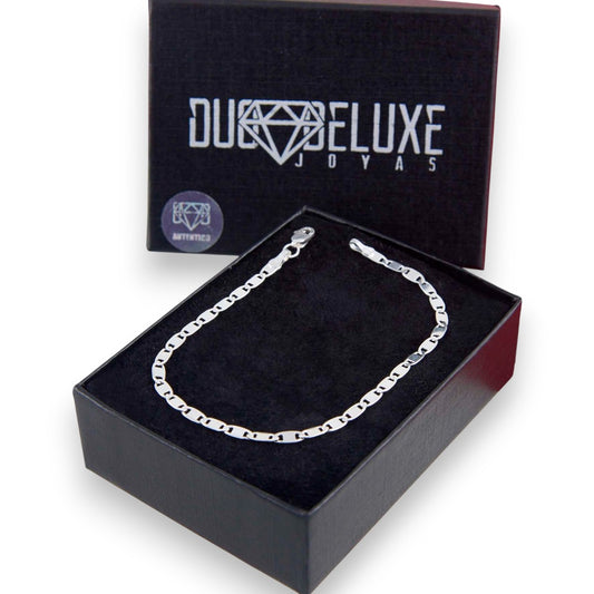 Mujer | Pulso Pulsera Tejido Guchi Espejo Lisa 3 mm, Esclava Para Mujer De Plata Autentica Ley .925, DUO DELUXE JOYAS