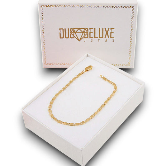 Mujer | Pulso Pulsera Tejido Guchi Espejo Lisa 2 mm, Esclava Para Mujer De Plata Autentica Ley .925 Con Baño De Oro Italiano De 24k, DUO DELUXE JOYAS