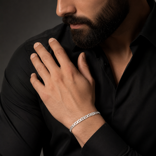 Unisex | Pulso Pulsera Tejido Imperial Elegante 5 mm, Esclava Para Hombre Y Mujer De Plata Autentica Ley .925, DUO DELUXE JOYAS
