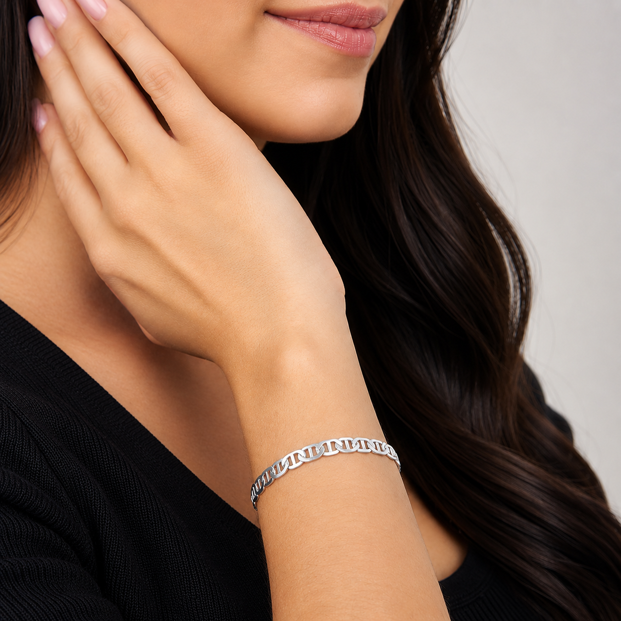 Unisex | Pulso Pulsera Tejido Imperial Elegante 5 mm, Esclava Para Hombre Y Mujer De Plata Autentica Ley .925, DUO DELUXE JOYAS
