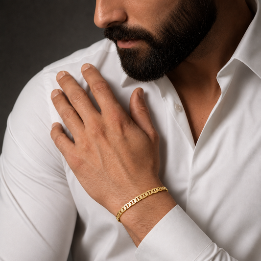 Unisex | Pulso Pulsera Tejido Imperial Elegante 5 mm, Esclava Para Hombre Y Mujer De Plata Autentica Ley .925 Con Baño De Oro Italiano 24k, DUO DELUXE JOYAS