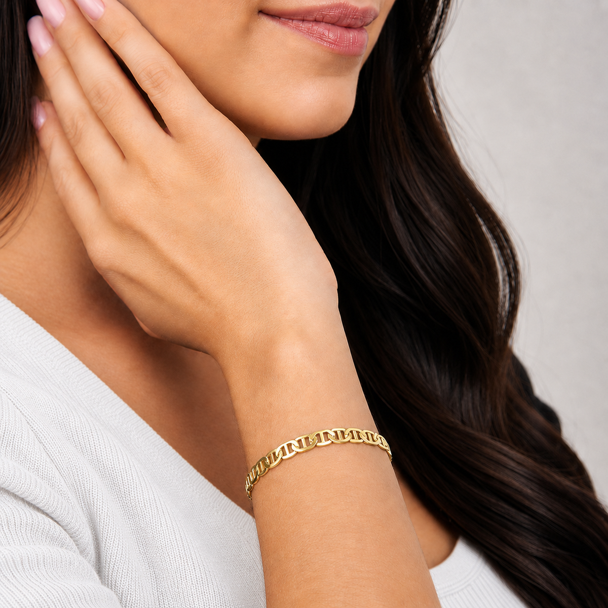 Unisex | Pulso Pulsera Tejido Imperial Elegante 5 mm, Esclava Para Hombre Y Mujer De Plata Autentica Ley .925 Con Baño De Oro Italiano 24k, DUO DELUXE JOYAS