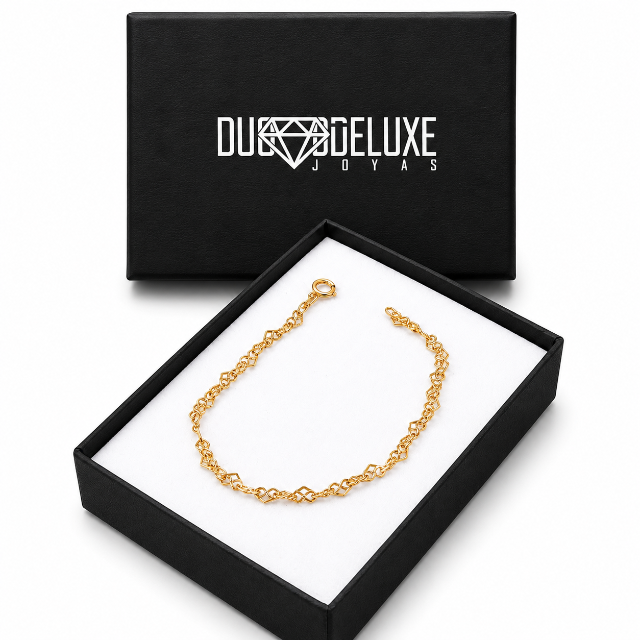 Mujer | Pulso Pulsera Tejido Corazones Love 2 mm, Esclava Para Mujer De Plata Autentica Ley .925 Con Baño De Oro Italiano De 24k, DUO DELUXE JOYAS