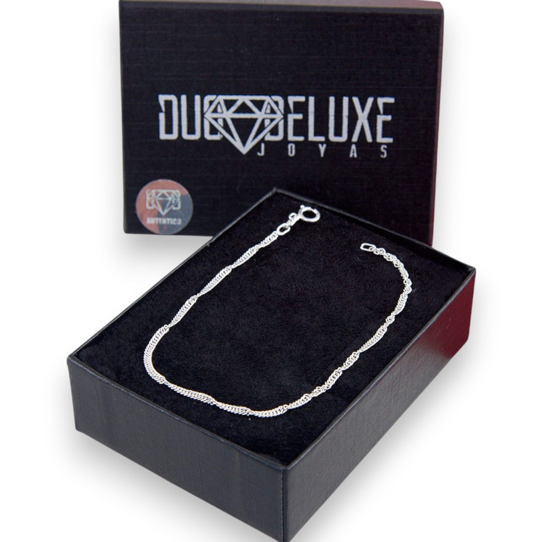 Mujer | Pulso Pulsera Tejido Singapur 2 mm, Esclava Para Mujer De Plata Autentica Ley .925, DUO DELUXE JOYAS