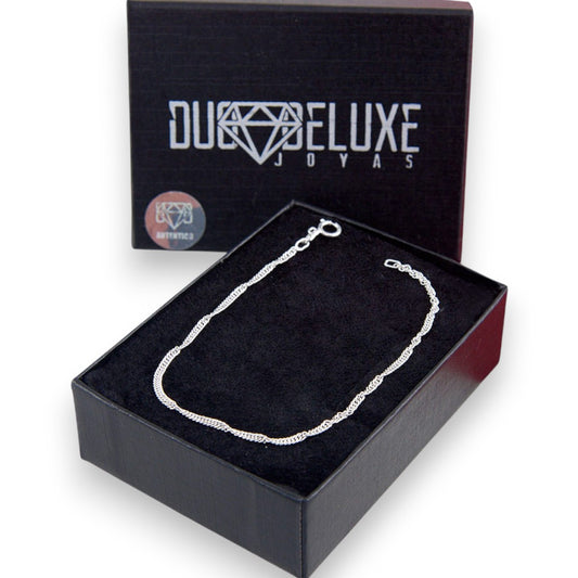 Mujer | Pulso Pulsera Tejido Singapur 2 mm, Esclava Para Mujer De Plata Autentica Ley .925, DUO DELUXE JOYAS