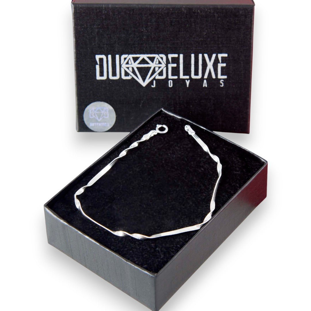 Mujer | Pulso Pulsera Tejido Singapur 2 - 2 mm, Esclava Para Mujer De Plata Autentica Ley .925, DUO DELUXE JOYAS