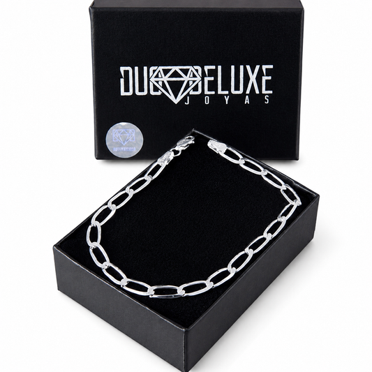 Unisex | Pulso Pulsera Tejido Semilla 4 mm, Esclava Para Hombre Y Mujer De Plata Autentica Ley .925, DUO DELUXE JOYAS