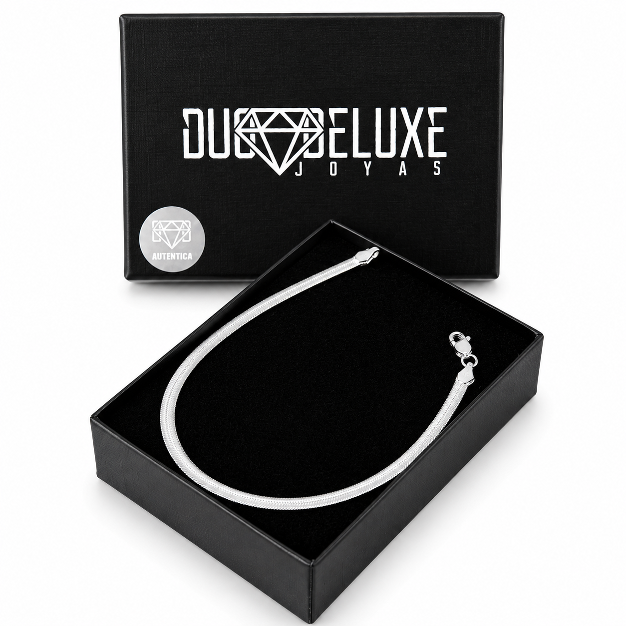Unisex | Pulso Pulsera Tejido Panza De Vibora Serpiente 3 mm, Esclava Para Hombre Y Mujer De Plata Autentica Ley .925, DUO DELUXE JOYAS