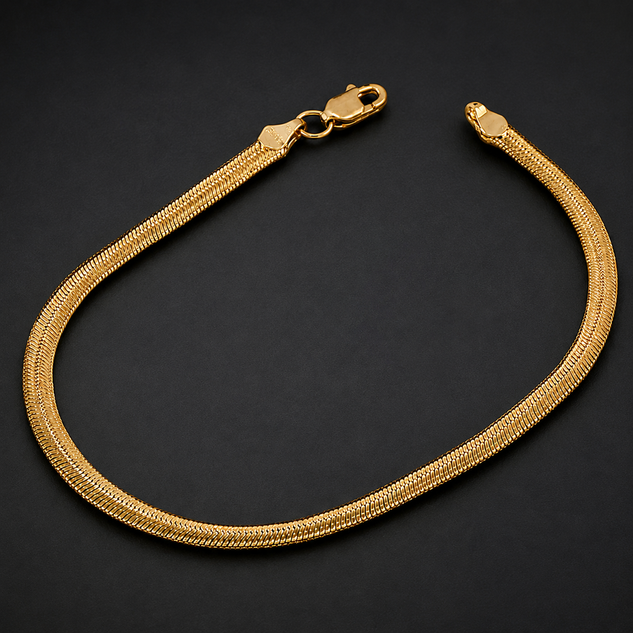 Unisex | Pulso Pulsera Tejido Panza De Vibora Serpiente 3 mm, Esclava Para Hombre Y Mujer De Plata Autentica Ley .925 Con Baño De Oro Italiano 24k, DUO DELUXE JOYAS