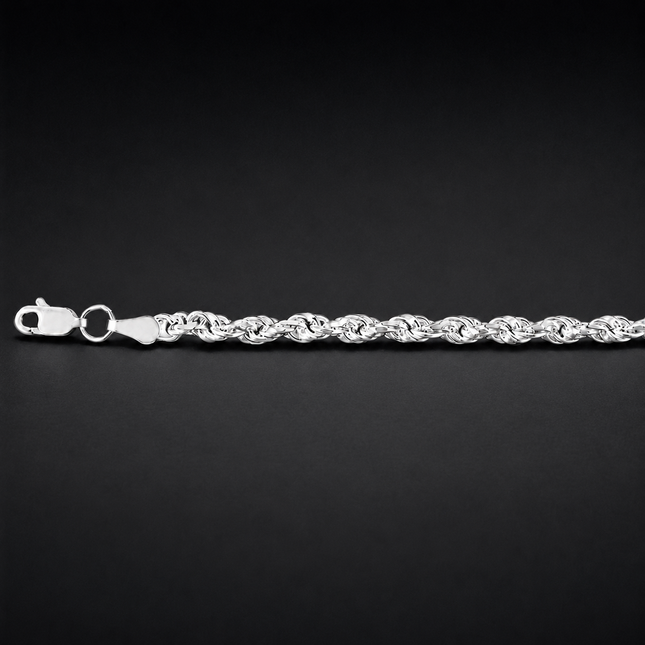 Unisex | Pulso Pulsera Tejido Torzal Relleno 4 mm, Esclava Para Hombre Y Mujer De Plata Autentica Ley .925, DUO DELUXE JOYAS