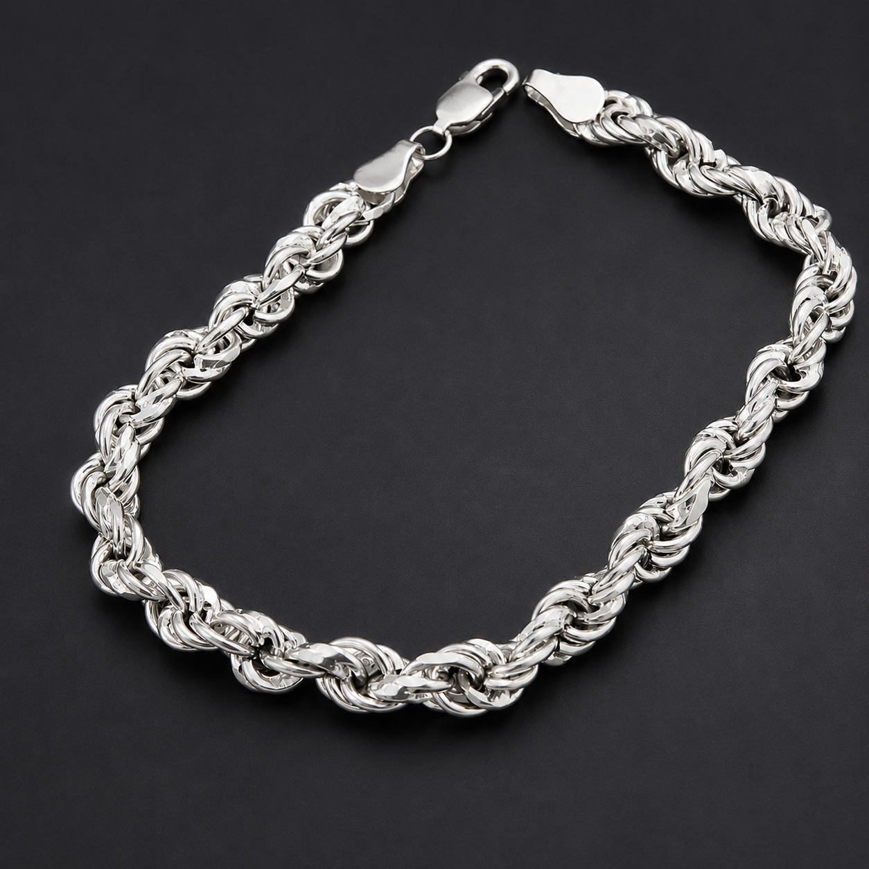 Unisex | Pulso Pulsera Tejido Torzal Relleno 5 mm, Esclava Para Hombre Y Mujer De Plata Autentica Ley .925, DUO DELUXE JOYAS