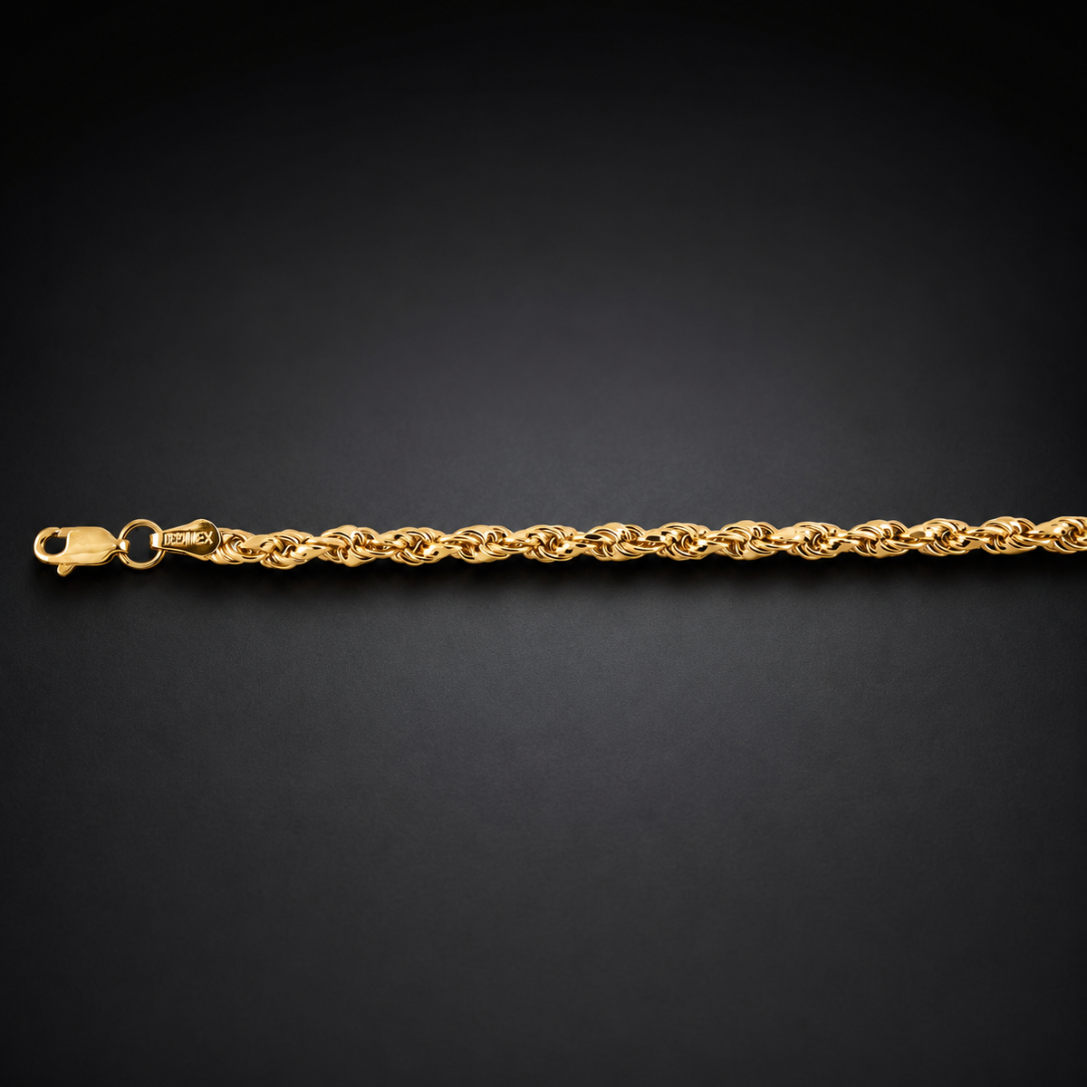 Unisex | Pulso Pulsera Tejido Torzal Relleno 4 mm, Esclava Para Hombre Y Mujer De Plata Autentica Ley .925 Con Baño De Oro Italiano 24k, DUO DELUXE JOYAS