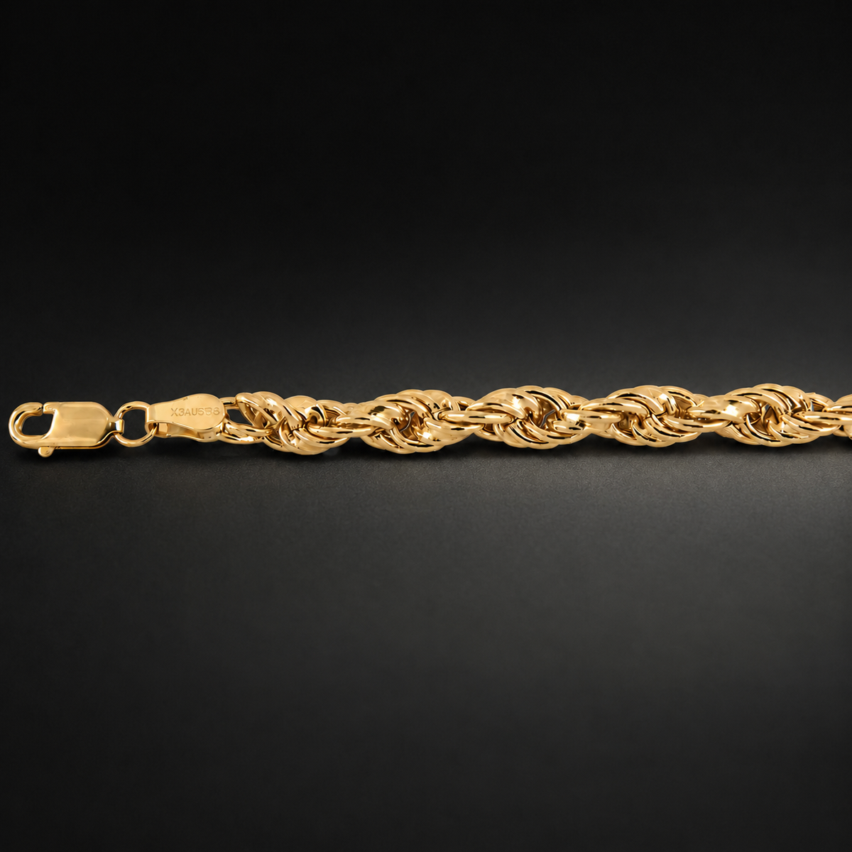 Unisex | Pulso Pulsera Tejido Torzal Relleno 5 mm, Esclava Para Hombre Y Mujer De Plata Autentica Ley .925 Con Baño De Oro Italiano 24k, DUO DELUXE JOYAS