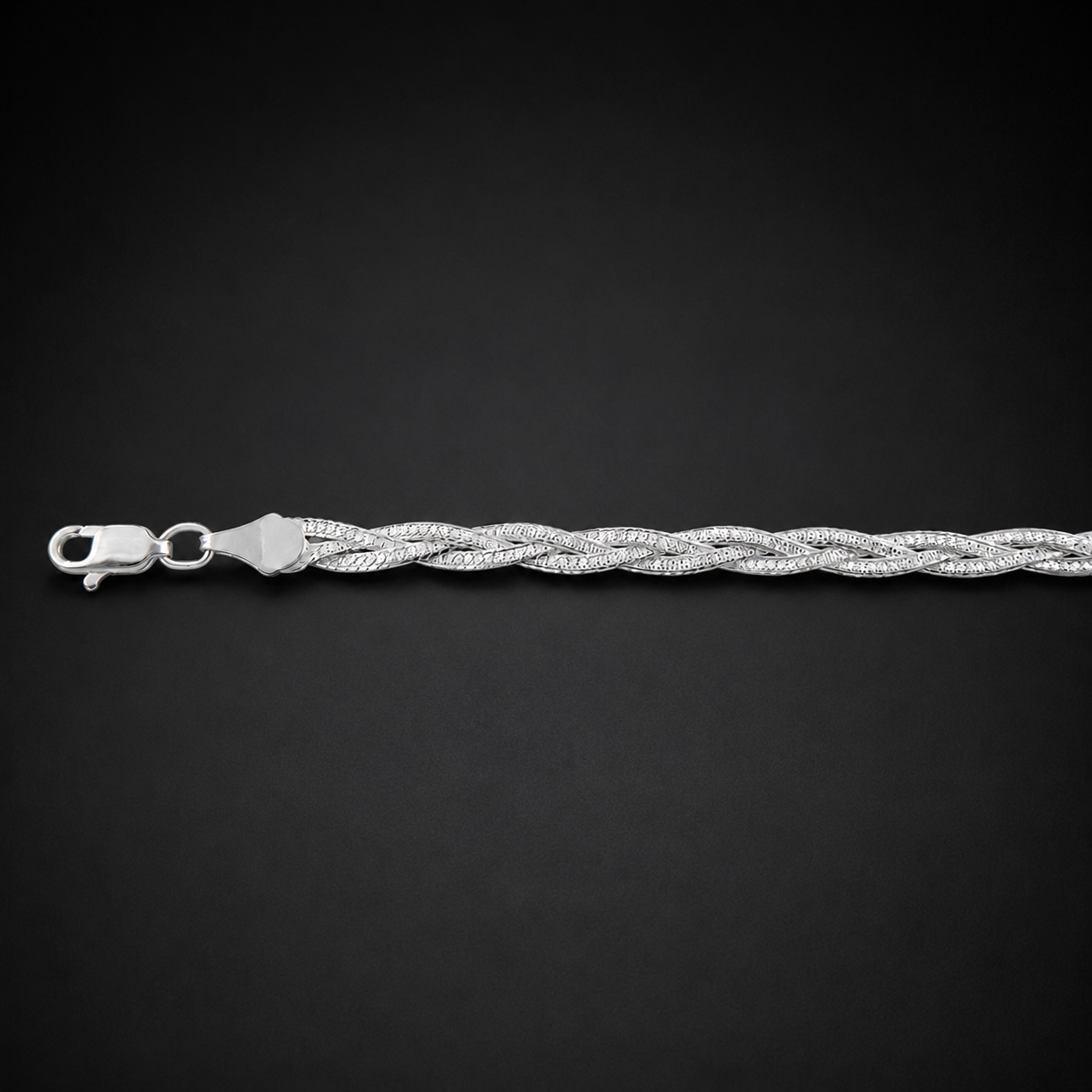 Unisex | Pulso Pulsera Tejido Trenzada Triple 5 mm, Esclava Para Hombre Y Mujer De Plata Autentica Ley .925, DUO DELUXE JOYAS