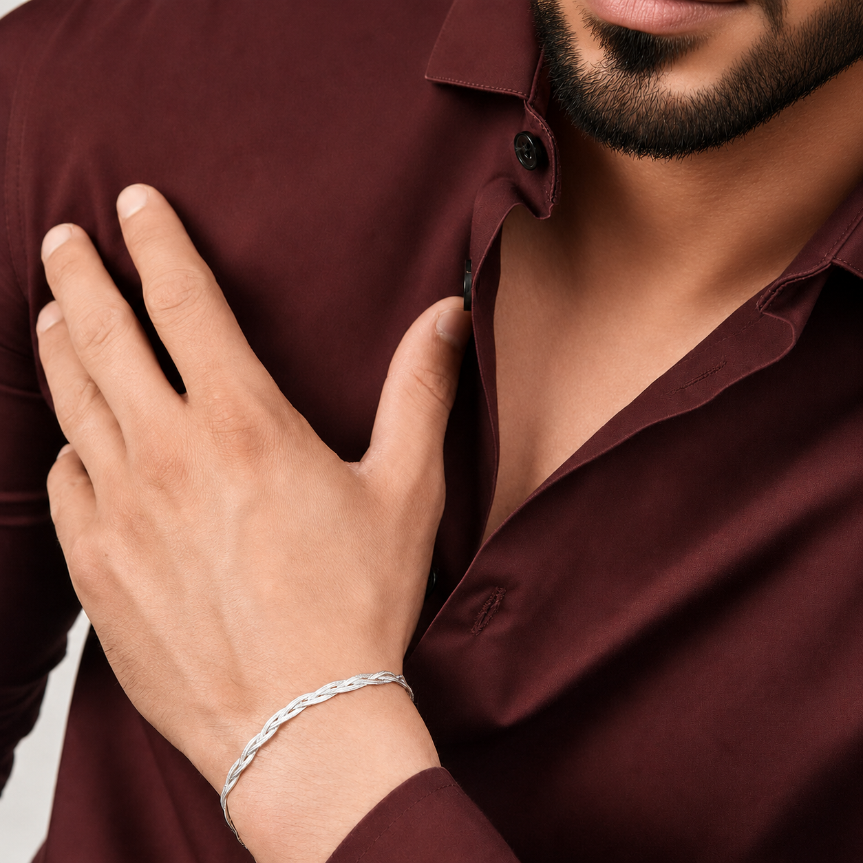 Unisex | Pulso Pulsera Tejido Trenzada Triple 5 mm, Esclava Para Hombre Y Mujer De Plata Autentica Ley .925, DUO DELUXE JOYAS