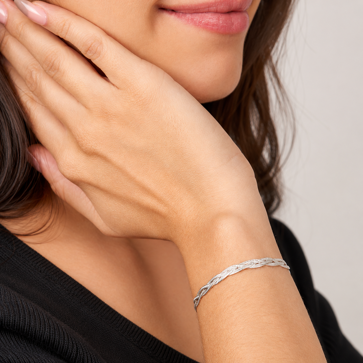 Unisex | Pulso Pulsera Tejido Trenzada Triple 5 mm, Esclava Para Hombre Y Mujer De Plata Autentica Ley .925, DUO DELUXE JOYAS