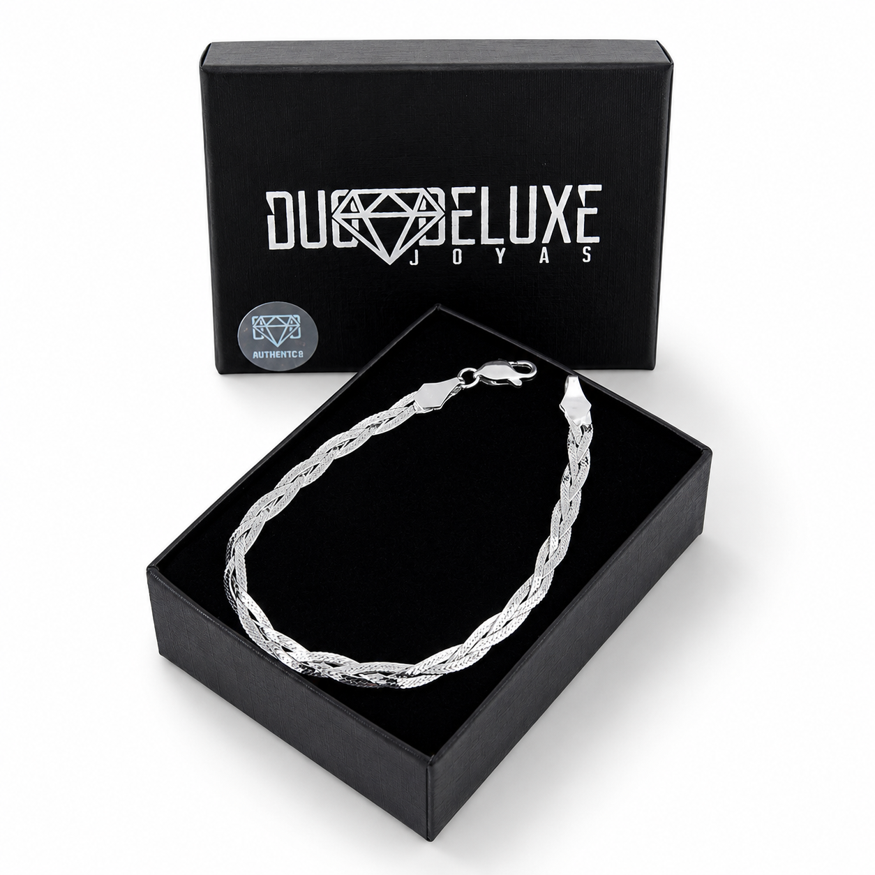 Unisex | Pulso Pulsera Tejido Trenzada Triple 5 mm, Esclava Para Hombre Y Mujer De Plata Autentica Ley .925, DUO DELUXE JOYAS