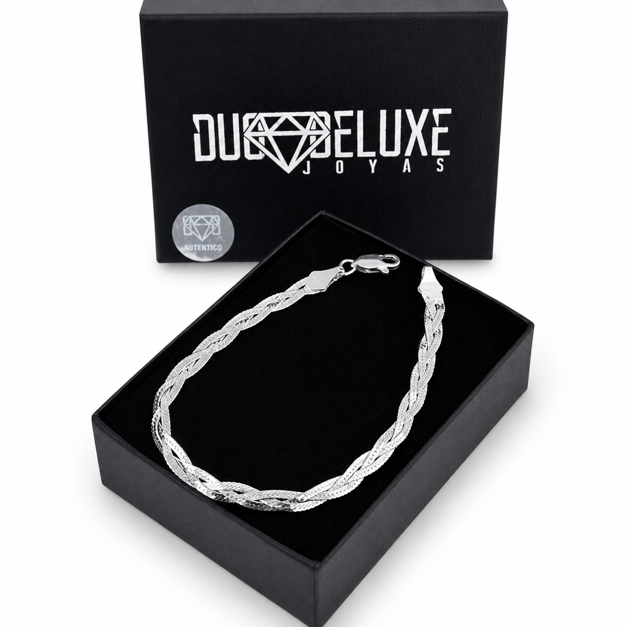 Unisex | Pulso Pulsera Tejido Trenzada Triple 5 mm, Esclava Para Hombre Y Mujer De Plata Autentica Ley .925, DUO DELUXE JOYAS