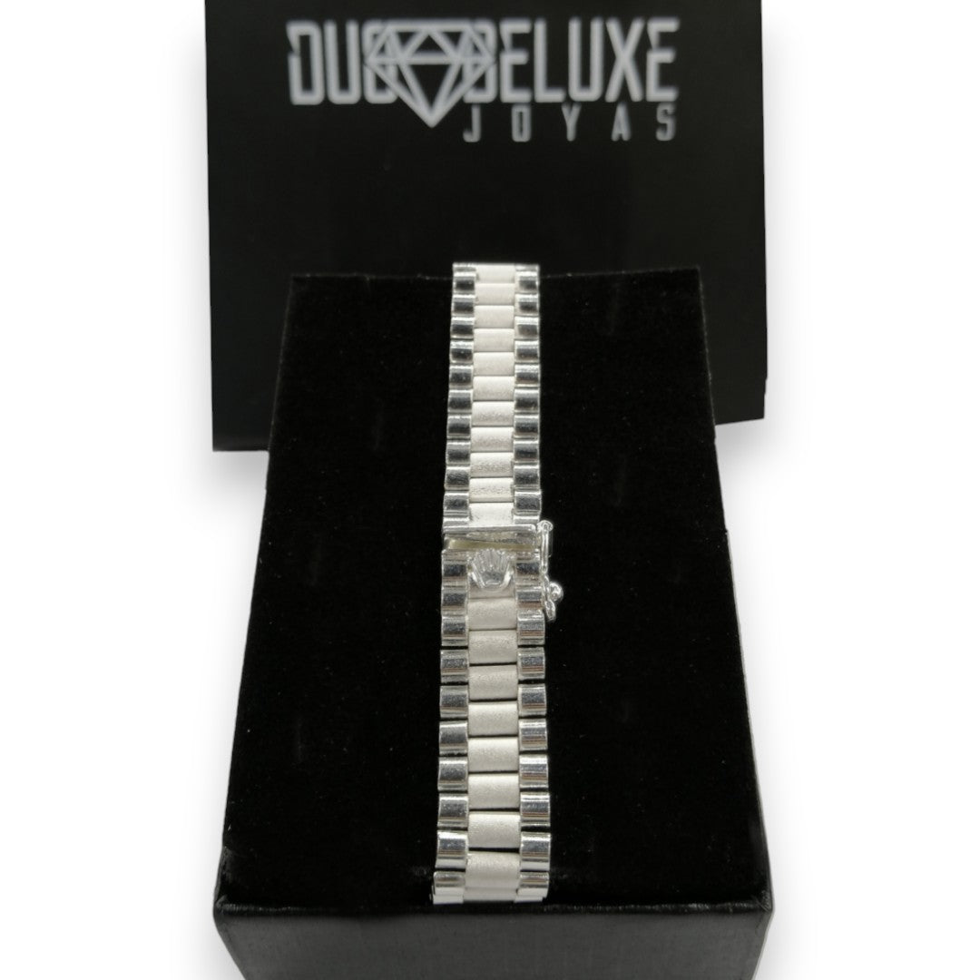 Unisex | Pulso Pulsera Tejido Rolex RCL 11 mm, Esclava Para Hombre Y Mujer De Plata Autentica Ley .925, DUO DELUXE JOYAS