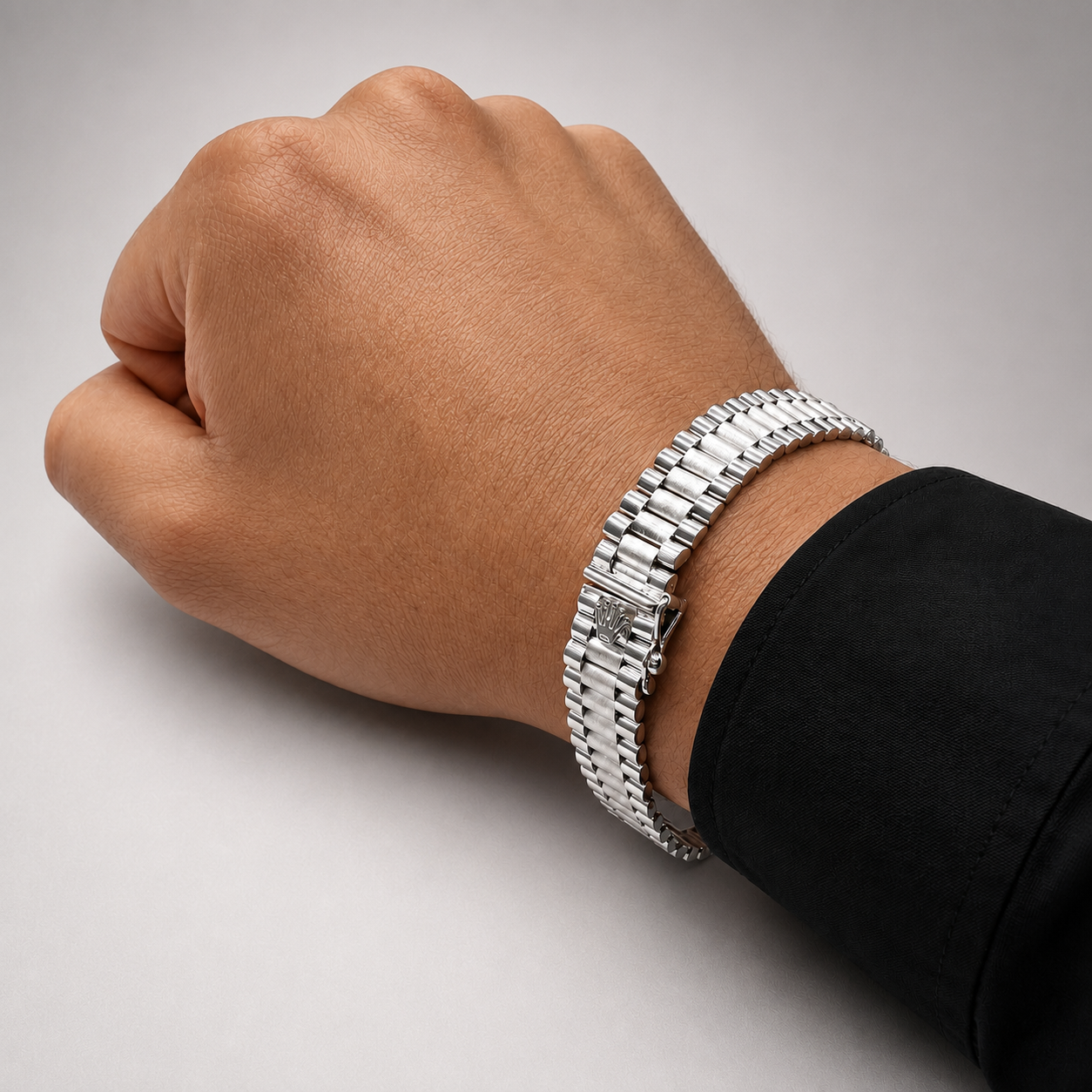 Unisex | Pulso Pulsera Tejido Elegante Presidencial 11 mm, Esclava Para Hombre Y Mujer De Plata Autentica Ley .925, DUO DELUXE JOYAS