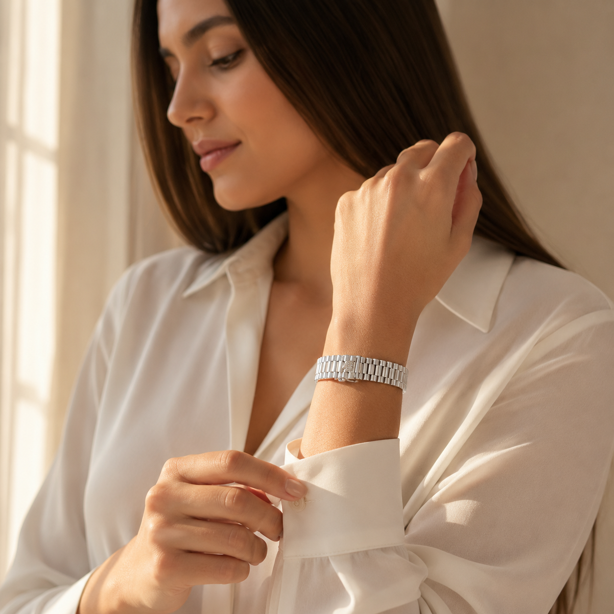 Unisex | Pulso Pulsera Tejido Elegante Presidencial 11 mm, Esclava Para Hombre Y Mujer De Plata Autentica Ley .925, DUO DELUXE JOYAS